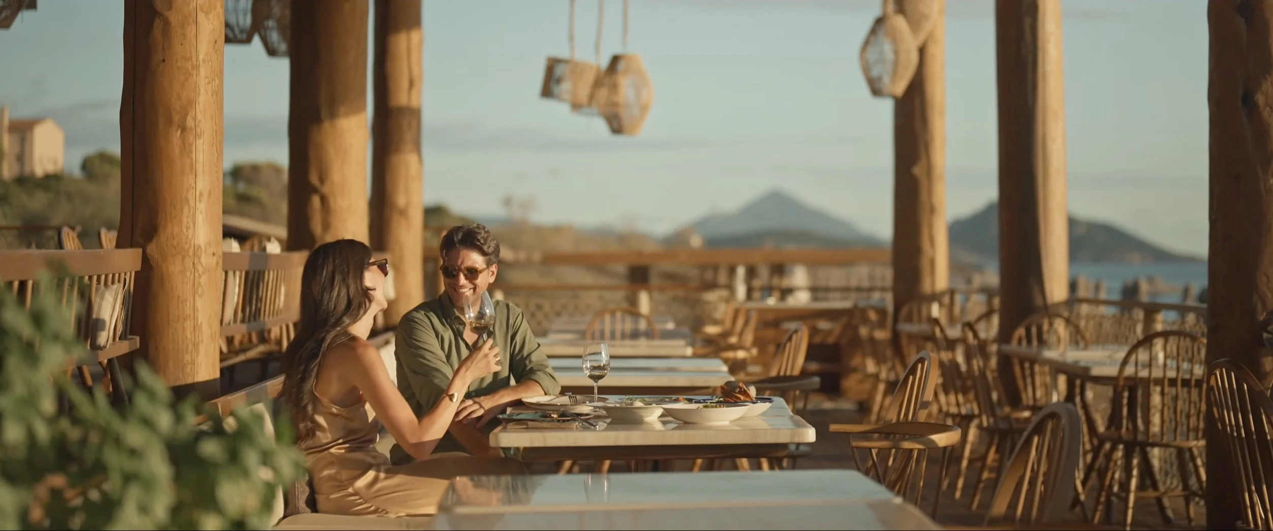 Golden hour dinner at Barbouni