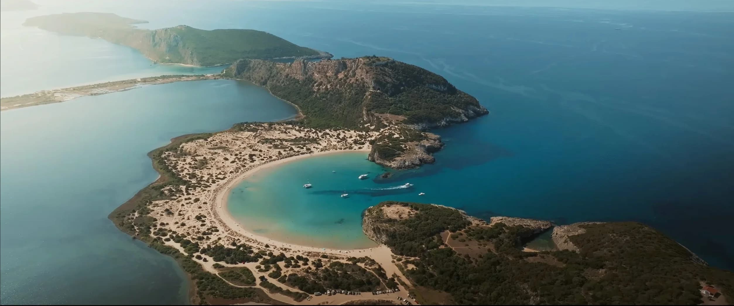 Voidokilia Beach aerial